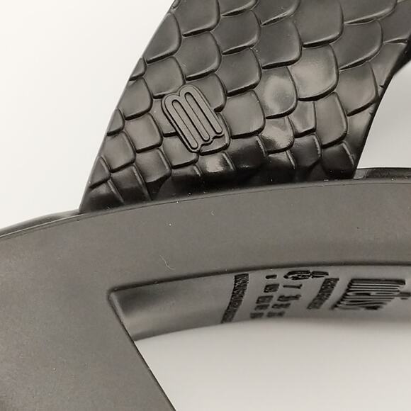 Baja East X Melissa Python Heel Open Toe Crisscross Textured 7 New - Picture 6 of 11